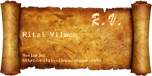 Ritzl Vilmos névjegykártya